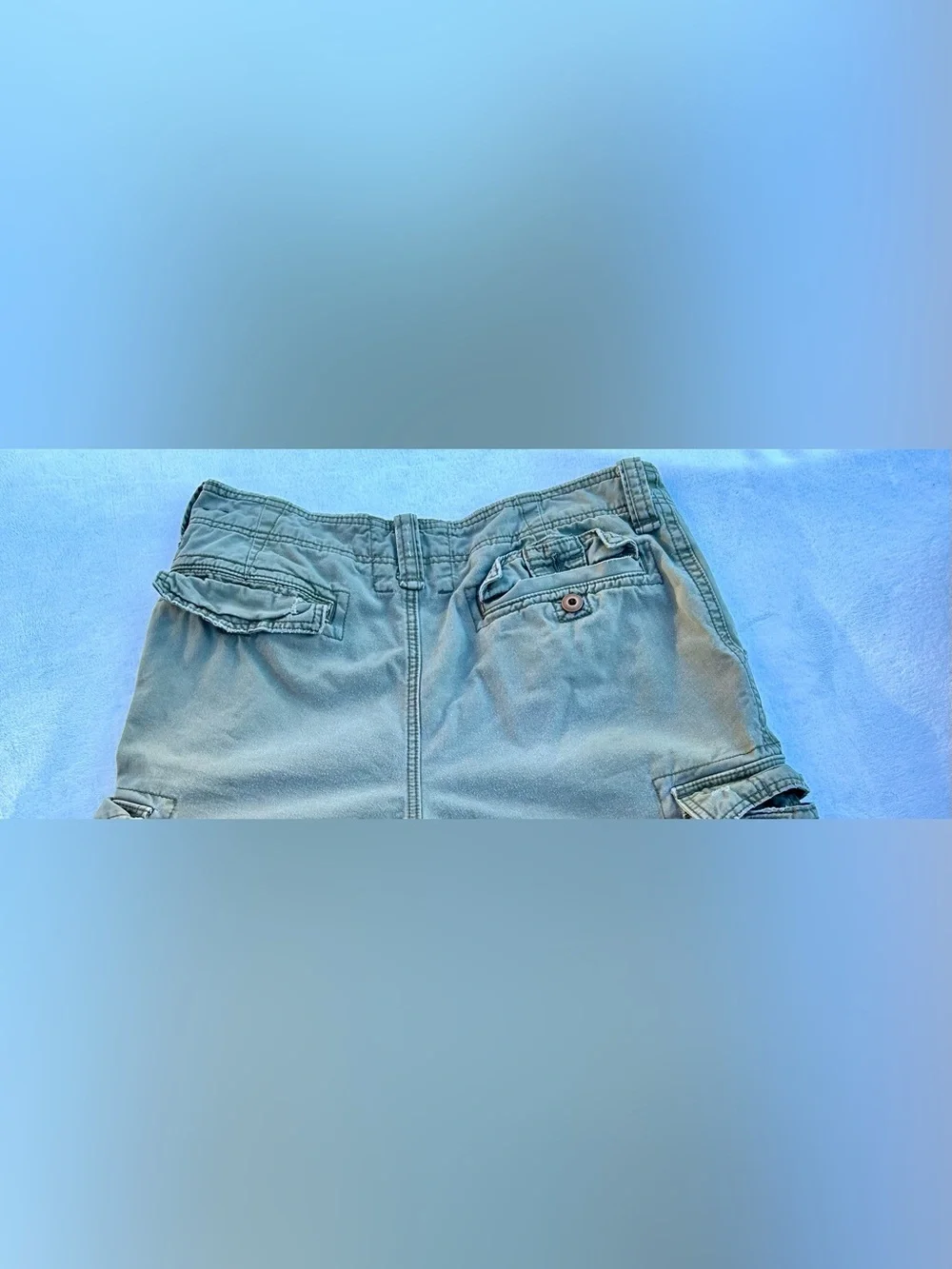 Vintage Hollister Cargo Shorts Buttonfly Olive Green Olive Sz.32 Distressed